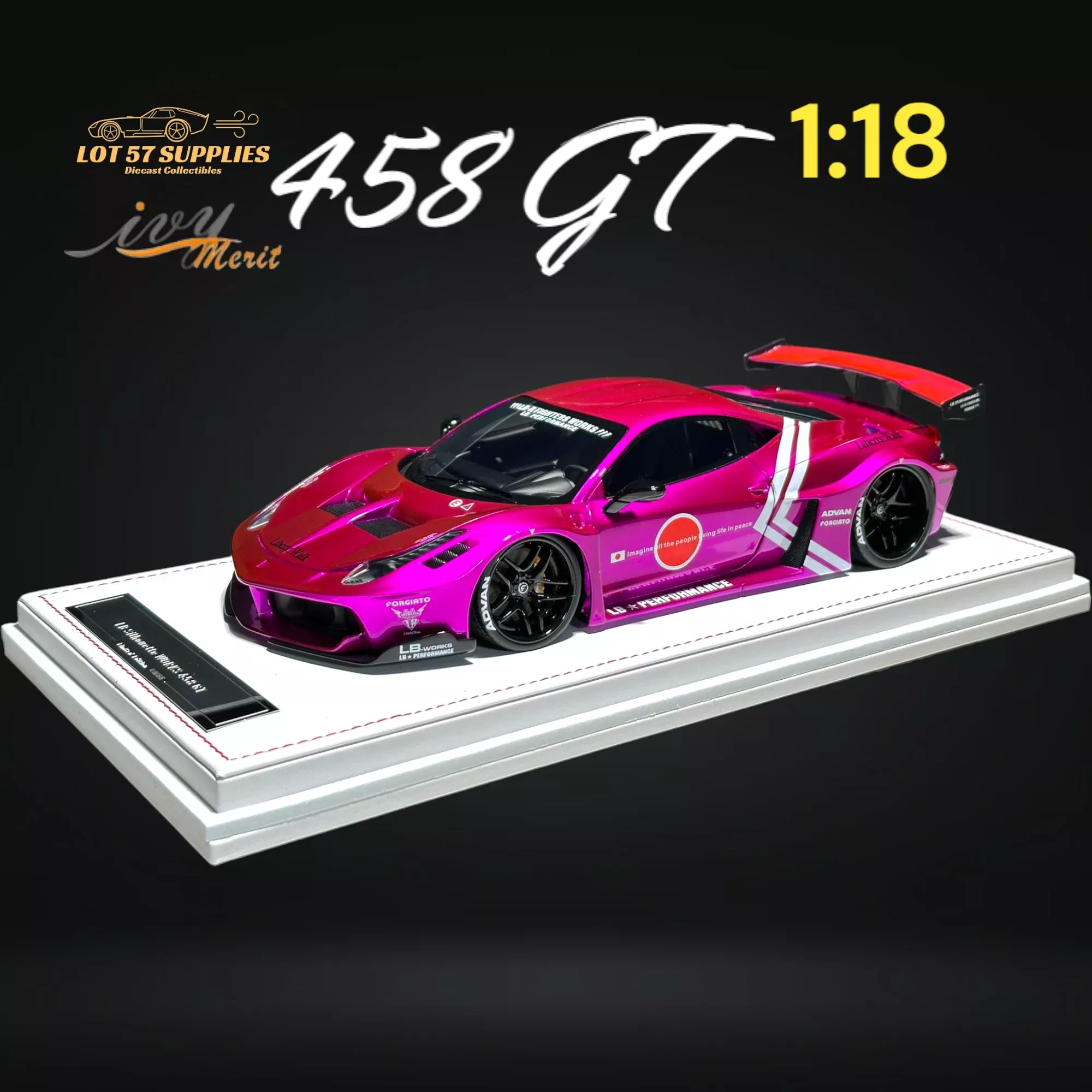 IVY MERIT Ferrari 458 GT Purple LBWK 1:18