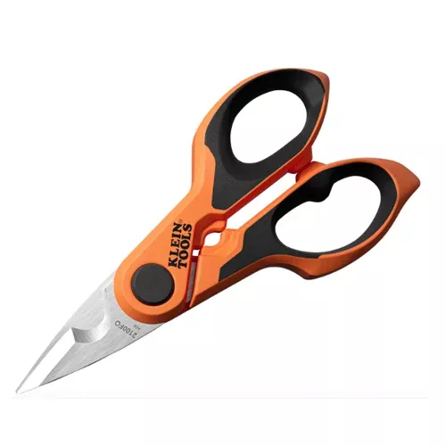 Klein Tools 2100FO, Compact Cable Stripping Electrician Scissors, 6-Inch