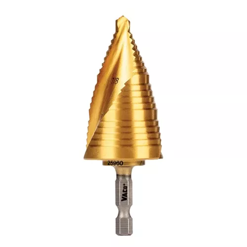 Klein Tools 25960, 3-Step Drill Bit, Double-Fluted, 7/8-Inch to 1-3/8-Inch