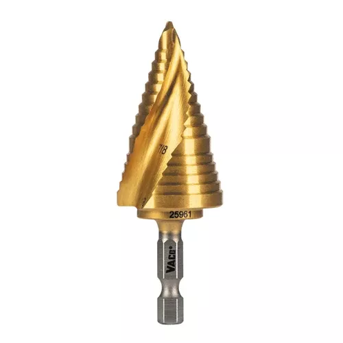 Klein Tools 25961, 2-Step Drill Bit, Double-Fluted, 7/8-Inch to 1-1/8-Inch