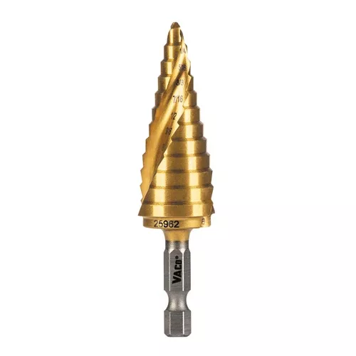 Klein Tools 25962, 12-Step Drill Bit, Double-Fluted, 3/16-Inch to 7/8-Inch