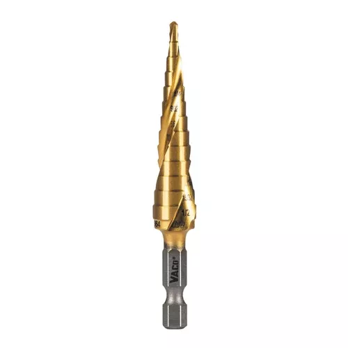Klein Tools 25964, 13-Step Drill Bit, Double-Fluted, 1/8-Inch to 1/2-Inch