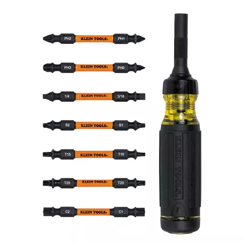 Klein Tools 32315HD, 15-in-1 Ratcheting Impact-Rated Multi-Bit Torsion Zone Screwdriver