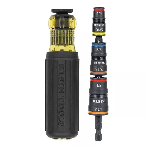Klein Tools 32910, 7-in-1 Impact Rated Flip Socket Set with Handle