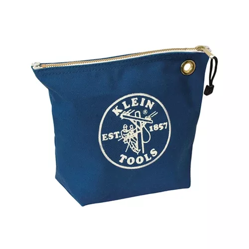 Klein Tools 5539BLU, Zipper Bag, Canvas Consumables Tool Pouch, Blue