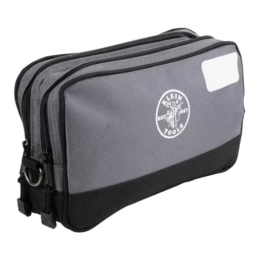Klein Tools 55583, Double Zipper Bag, 12 x 7-Inch, Gray