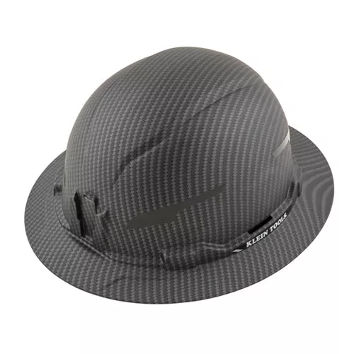 Klein Tools 60345, Hard Hat, Premium KARBN™ Pattern, Non-Vented Full Brim, Class E