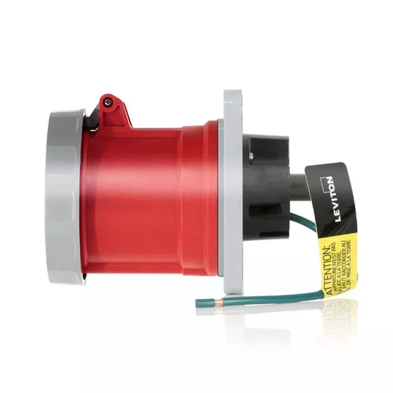 LEV Series IEC Pin & Sleeve Receptacle, 60A/480V, Red By Leviton 460R7WLEV