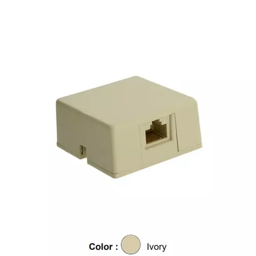 Leviton 40278-SBI, Surface-Mount Telephone Box with Shorting Bar RJ31X, 8P8C, Screw Terminal, Ivory