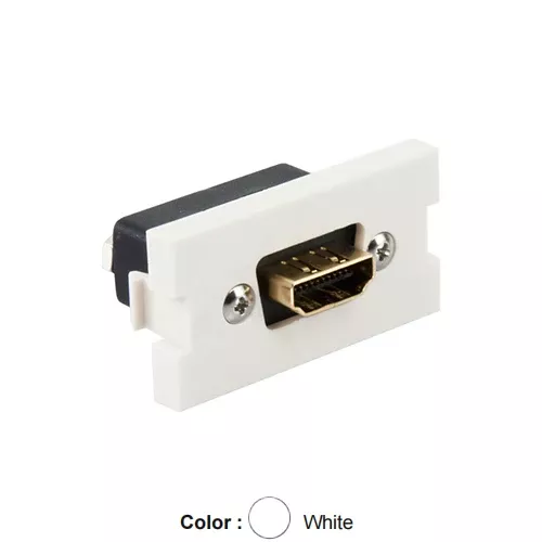 Leviton 41290-HDW, HDMI Feedthrough Multimedia Outlet System (MOS) Module, White