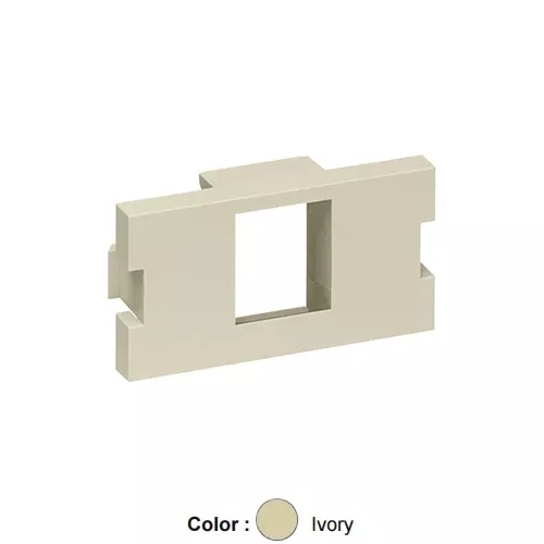 Leviton 41291-1MI, 1-Port Multimedia Outlet System (MOS) Quickport Adapter, 1 Unit High, Ivory, 2 Packs
