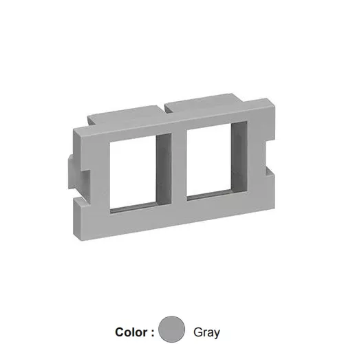 Leviton 41291-2QG, 2-Port Multimedia Outlet System (MOS) Quickport Adapter, 1 Unit High, Gray, 2 Packs