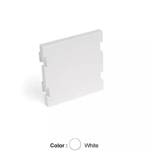 Leviton 41292-2BW, Blank Multimedia Outlet System (MOS) Module, 2 Units High, White, 2 Packs