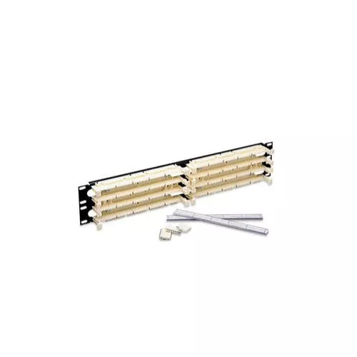 Leviton 41DBR-1F4, Cat 5e 110-Style Rack-Mount Wiring Block Kit, Includes 100-Pair 1RU Panel, Labels, and (24) Cat 5e C-4 Clips