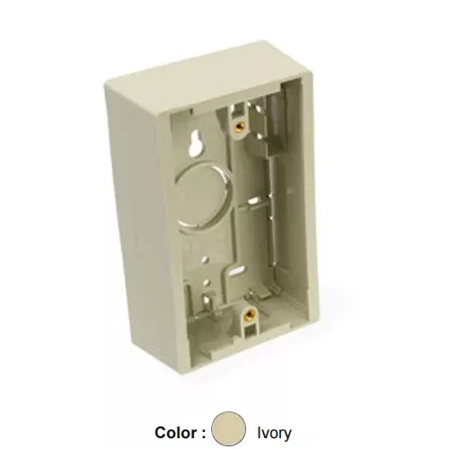 Leviton 42777-1IB, Shallow Surface Mount Back Box, Single-Gang, 4.72'' H x 2.96'' W x 1.45'' D, Ivory