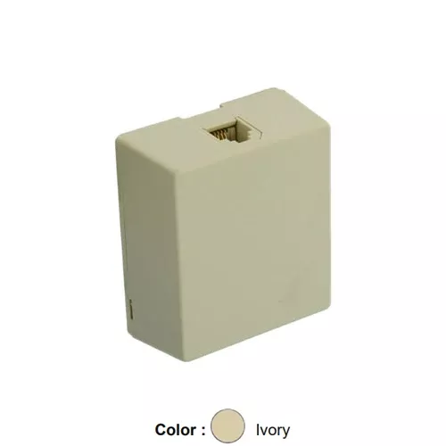 Leviton 4625A-24I, Surface-Mount Telephone Box, 6P4C, Screw Terminal, Ivory, 2 Packs