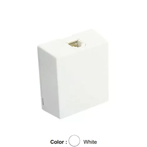 Leviton 4625A-24W, Surface-Mount Telephone Box, 6P4C, Screw Terminal, White, 2 Packs