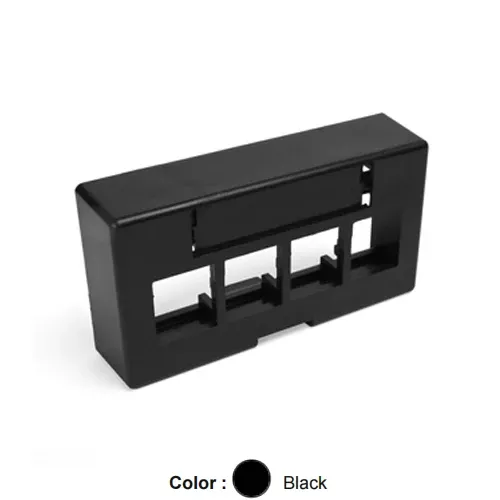 Leviton 49910-EE4, Quickport Modular Furniture Faceplate, Extended Depth, 4-Port, Includes 1 Blank Insert, Black