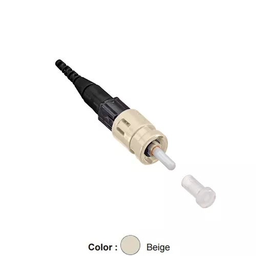 Leviton 499ST-BG9, FASTSPLICE Fusion Splice On Fiber Connector, ST, Multimode, OM1, 900 μm, 12-Pack, Beige