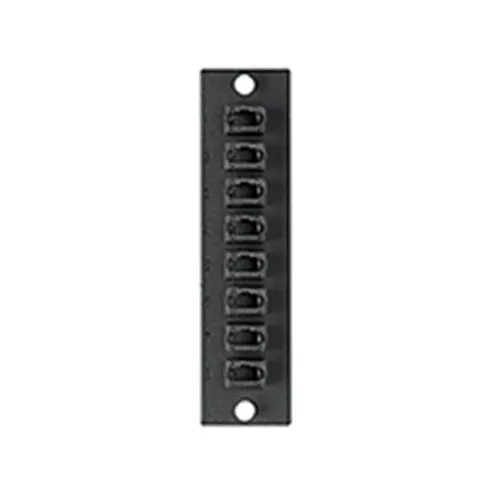 Leviton 5F100-8MP, SDX Fiber Adapter Plate, Metal, 8 Simplex MPO, Key Up/Key Down, Black