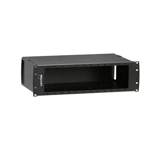 Leviton 5R3UL-F12, 500i SDX 3RU Rack-Mount Enclosure, Empty, Accepts up to (12) SDX Adapter Plates or SDX MTP Cassettes, Black