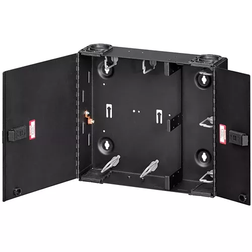 Leviton 5WMED-4C, Medium SDX Wall-Mount Fiber Enclosure, Empty, Dual Doors, No Lock, Black