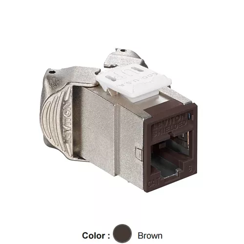 Leviton 61SJK-RB6, ATLAS-X1 Cat 6 Shielded Quickport Jack, Brown