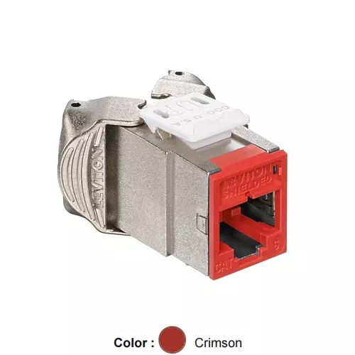 Leviton 61SJK-RC6, ATLAS-X1 Cat 6 Shielded Quickport Jack, Crimson