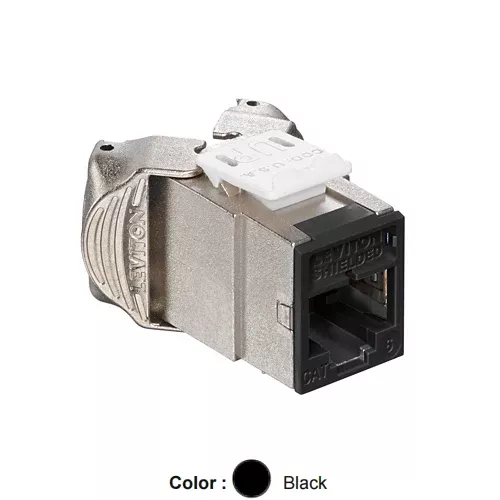 Leviton 61SJK-RE6, ATLAS-X1 Cat 6 Shielded Quickport Jack, Black
