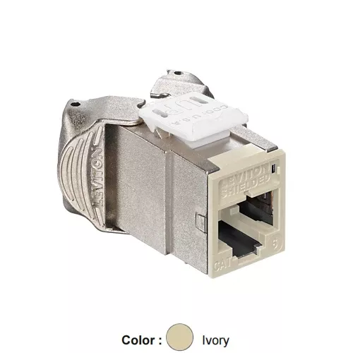 Leviton 61SJK-RI6, ATLAS-X1 Cat 6 Shielded Quickport Jack, Ivory
