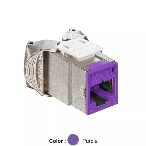 Leviton 61SJK-RP6, ATLAS-X1 Cat 6 Shielded Quickport Jack, Purple