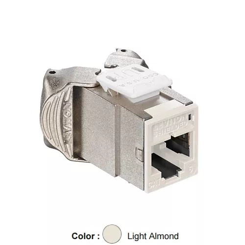 Leviton 61SJK-RT6, ATLAS-X1 Cat 6 Shielded Quickport Jack, Light Almond