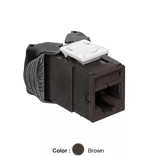 Leviton 61UJK-RB6, ATLAS-X1 Cat 6 UTP Quickport Jack, Brown