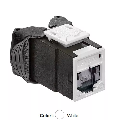 Leviton 6AUJK-SW6, ATLAS-X1 Cat 6A UTP Quickport Jack with Shutters, White