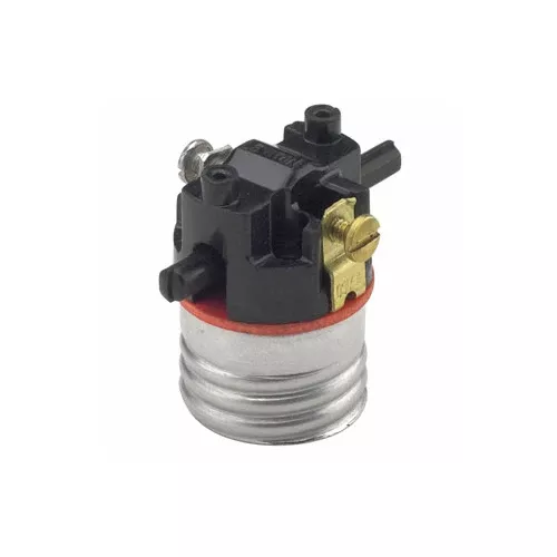 Leviton 7080-M, Shell Incandescent Lampholder, Medium Base Interior Only, Push-Through, Single Circuit, 2 Packs