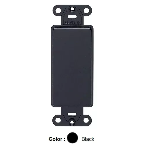 Leviton 80414-E, Quickport Multimedia Blank Insert for Use with Decora Wallplates, Screws Included, Black