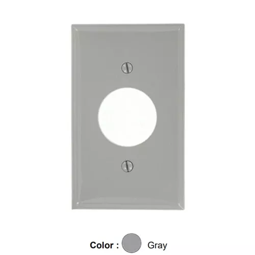 Leviton 80704-GY, 1-Gang Single 1.406 Inch Hole Device Receptacle Wallplate, Standard Size, Thermoplastic Nylon, Device Mount, Gray, 2 Packs