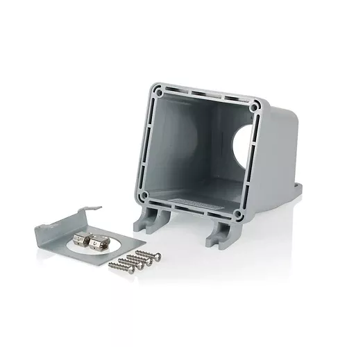 Leviton BX60LEV, Non-Metallic Back Box for LEV Series Pin & Sleeve Inlets and Receptacles, Hub Sold Separately, 60 Amp, 75 Cubic Inch Capacity, Gray