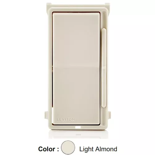 Leviton DSKIT-T, Color Change Kit for Decora Slide Dimmer (DSL06 and DSM10), LED Locator Light In Frame, Light Almond