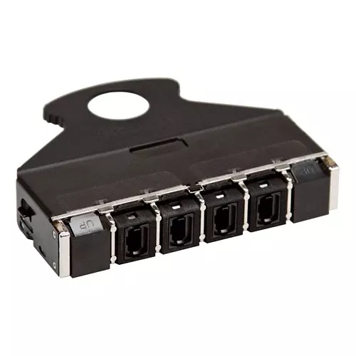 Leviton E2XHD-4MP, e2XHD Quickport Pass-Through Cassette, 4-Port MPO, Key-Up/Key-Down, Black