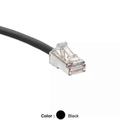 Leviton H6A10-1E, Cat 6A Small Diameter High-Flex Patch Cord, 1 ft (0.3 m), Black