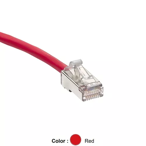 Leviton H6A10-1R, Cat 6A Small Diameter High-Flex Patch Cord, 1 ft (0.3 m), Red