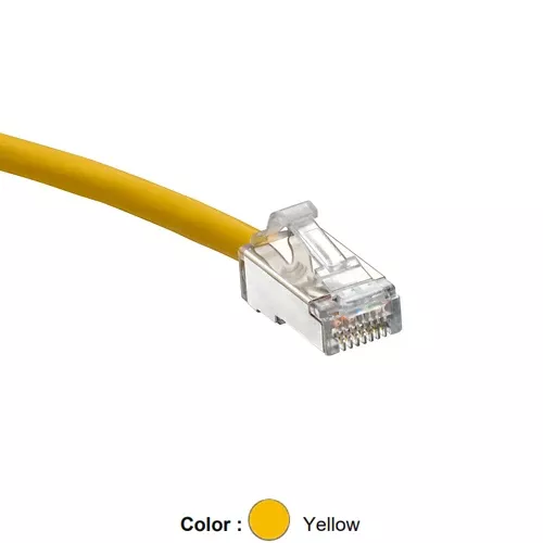 Leviton H6A10-2Y, Cat 6A Small Diameter High-Flex Patch Cord, 2ft (0.6 m), Yellow