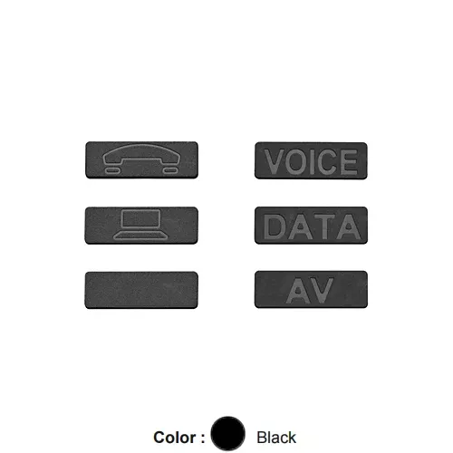 Leviton ICONS-ICE, Interchangeable Icons for ATLAS-X1 Jacks, Pack of 72, Black