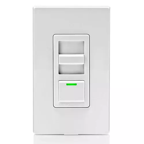 Leviton IPF05-1LZ, IllumaTech Preset Slide Fully Variable Fan Speed Control with LED Locator, 5 Amp, 120 Volt, 60Hz, Single Pole or 3-Way, Neutral Required, White