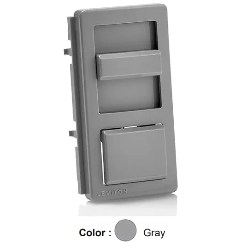 Leviton IPKIT-LNG, Color Change Kit for IllumaTech Preset Slide Fluorescent Dimmer and Fan Speed Control, No LED Locator Light, Gray