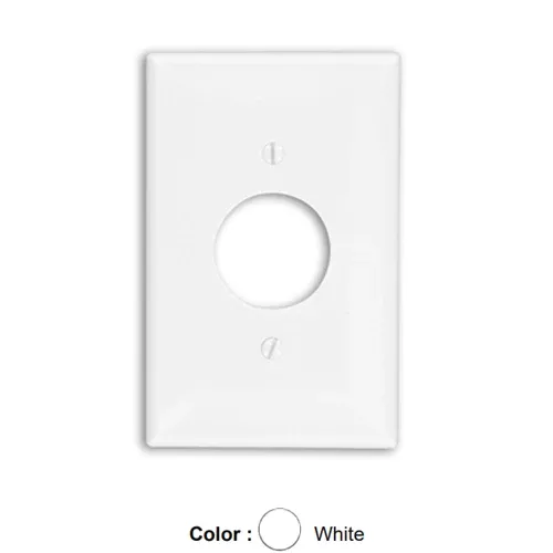 Leviton PJ7-W, 1-Gang Single 1.406 Inch Hole Device Receptacle Wallplate, Midway Size, Thermosplastic Nylon, White, 2 Packs
