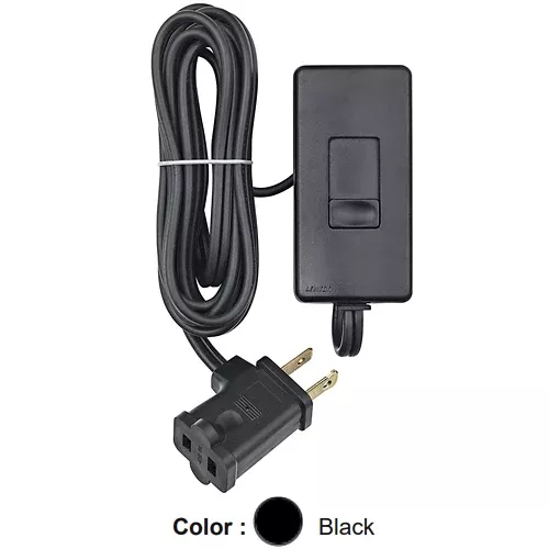 Leviton TBL03-10E, Table Top Plug In Lamp Dimmer, 150W LED and CFL, 300W Incandescent, 120 Volt, 60Hz, 6ft Polarized Cord, Black