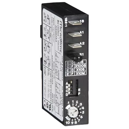 Littelfuse ASQUD3, ASQU / ASTU Series, 9-110VDC, Programmable (Multi-Function) Time Delay Relay SPST-NO (1 Form A) 0.1 Sec ~ 100 Min Delay DIN Rail