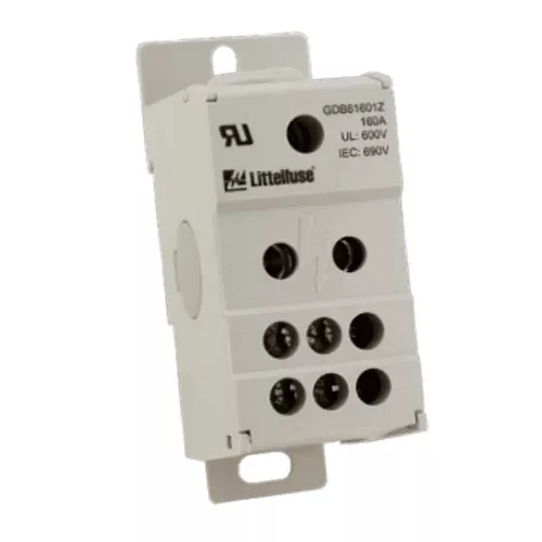 Littelfuse GDB Series 115A Global Touch-Safe Distribution Block, Openings Per Pole: #10-#2, 1-Pole, 600Vac/dc, GDBAD241Z